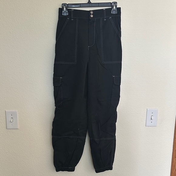 Wild Fable Cargo Jogger - Black with White Contrast Stitch - Picture 1 of 2